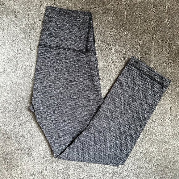 Lululemon Wunder Under Crop Legging Hi Rise Size 4 Heathered Black 21" - Picture 6 of 11
